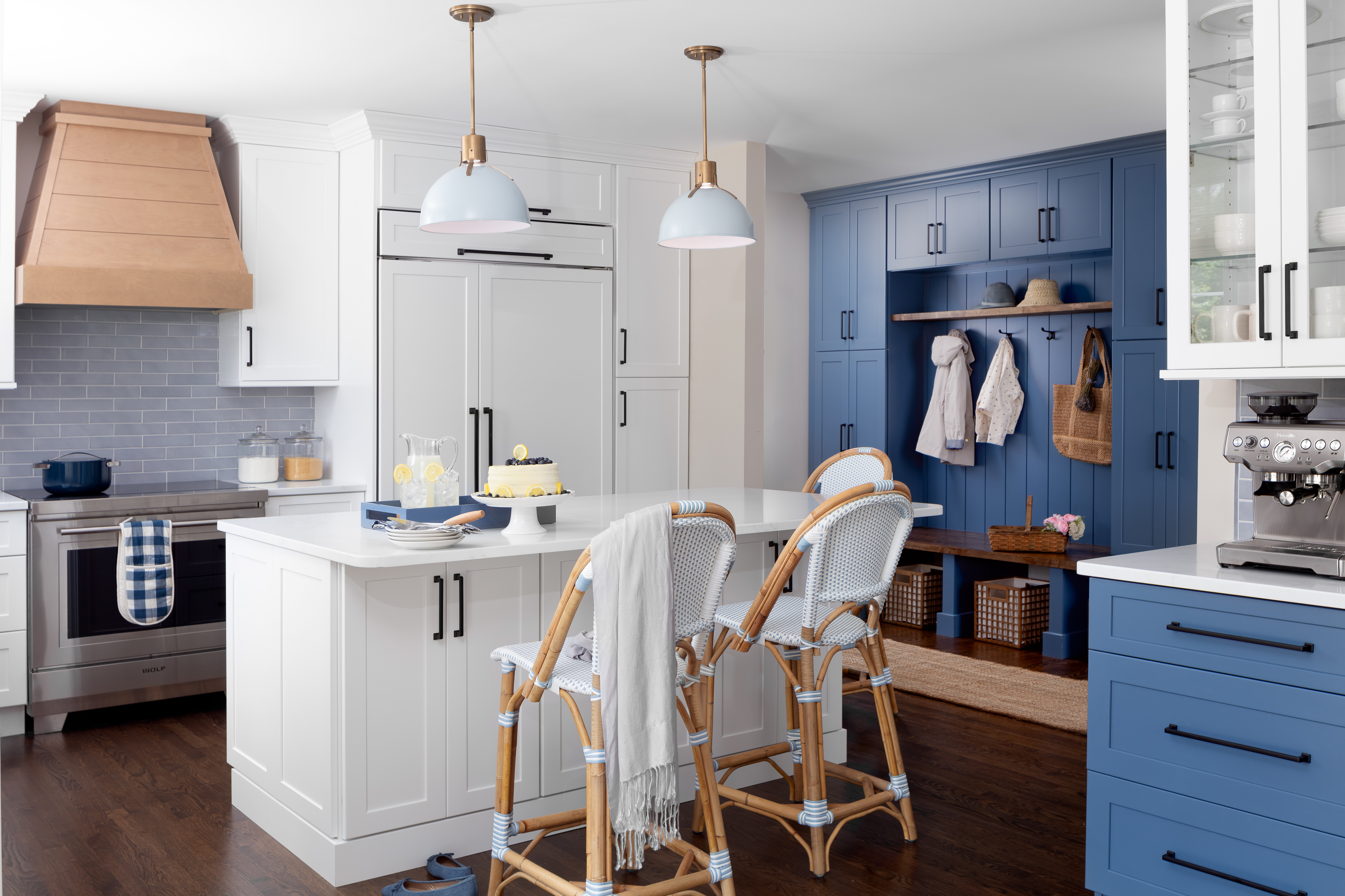 Coastal Elegance Meets Everyday Function in this Bedford, NH  Kitchen, Mudroom, and Powder Renovation